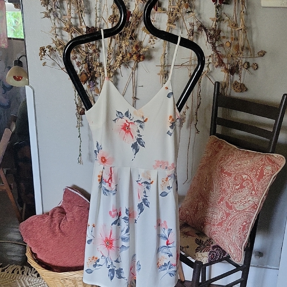 Monteau Pink Sundress Sleeveless Spaghetti Strap Midi